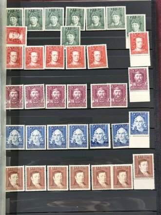 Sammlung Briefmarken Deutsches Reich, jede Seite mit Marken ist fotografiert.