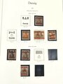 Sammlung Briefmarken Danzig, jede Seite mit Marken ist fotografiert.