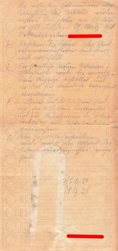 Stimmzettel für die Reichstagswahl, Wahlkreis Pfalz, NSDAP, Josef Bürckel, rückseitig handschriftliche Notizen, ca. 14 x 30 cm, gebraucht