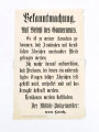 Deutschland 1. Weltkrieg, Wandanschlag/Flugblatt, Bekanntmachung "Auf Befehl des Gouverneurs", gez. "Der Militär-Polizeimeister. von Lautz", Straßburg, 34 x 22 cm, gebraucht