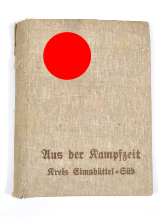 NSDAP/SA, Ordner, "Aus der Kampfzeit Kreis Eimsbüttel Süd", Textil, ca. 35 x 28 x 5 cm, leer, gebraucht