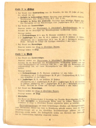 Reichsverband für Zucht und Prüfung deutschen Warmbluts, Heft "Bewerbung um das Deutsche Reiter-Abzeichen", 11 Seiten mit Fragebogen, ca, DIN A5, gebraucht, Fragebogen lose