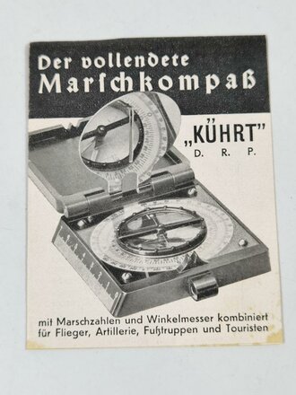 "Der vollendete Marschkompaß" Kürth D.R.P. . Ungebrauchtes Stück in der originalen Umverpackung   mit Gebrauchsanweisung