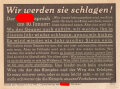 Parole der Woche Nr. 12, "Wir werden sie schlagen!", Zentralverlag der NSDAP, 7,5 x 10 cm, 1942, sehr guter Zustand