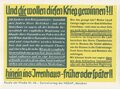 Parole der Woche Nr. 46, "Und die Wollen diesen Krieg gewinnen?!!", Zentralverlag der NSDAP, 7,5 x 10 cm, um 1943, sehr guter Zustand