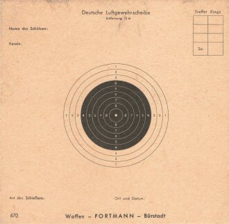 "Deutsche Luftgewehrscheibe", Waffen Fortmann...