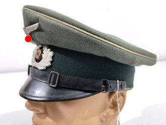 Heer, Schirmmütze für Mannschaften der Infanterie. Getragenes Stück, original effektiert, Kopfgrösse 56