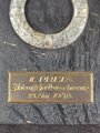 2.Preis Unteroffizier Preisschiessen 25.Mai 1938. Platte 16 x 21cm, das Hakenkreuz fehlt