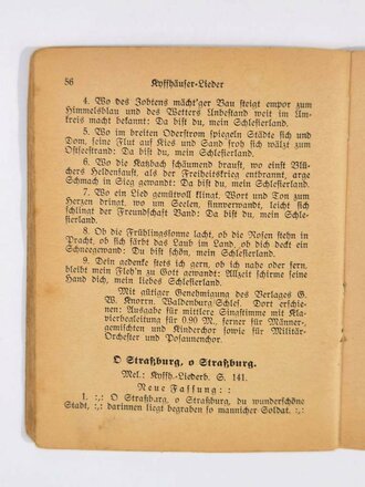 Liederbuch der Kyffhäuser-Jugend mit Mitgliederausweis, Ausgabe 1932, 96 Seiten, ca. DIN A7, gebracht