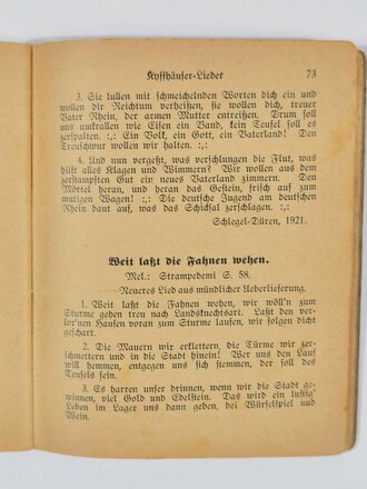 Liederbuch der Kyffhäuser-Jugend mit Mitgliederausweis, Ausgabe 1932, 96 Seiten, ca. DIN A7, gebracht