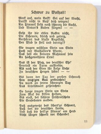 SA Liederbuch, herausgegeben im Auftrage der Obersten SA-Führung, 291 Seiten, 1933, 10 x 12,5 cm, sehr guter Zustand, seltenes Stück