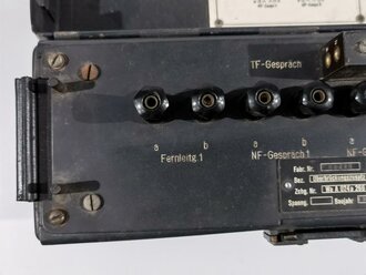 Überbrückungszusatz für Trägerfrequenzverbindungen datiert 1943. Originallack, Funktion nicht geprüft, schliesst nicht