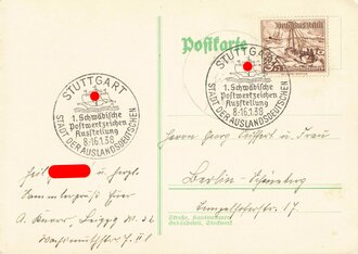 Postkarte mit Stempel "Stuttgart - Stadt der...