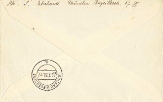 Ganzsache, Briefumschlag mit R-Stempel und Stempel "Tag der Deutschen Kunst München - 9.7.1938", ca. 9,5 x 15 cm, gelaufen, Zeppelin Briefmarke