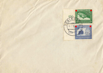 Luftpost, , Briefumschlag mit 2 Briefmarken Zeppelin ,...