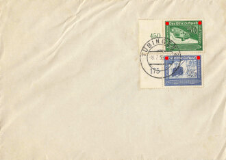 Luftpost, Briefumschlag mit 2 Briefmarken Zeppelin , und...