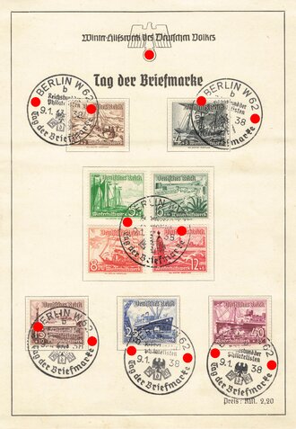 WHW, Gedenkblatt mit Stempel "Berlin W 62 - Tag der...