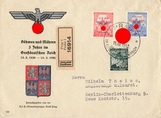 Böhmen und Mähren, Briefumschlag mit R-Stempel...
