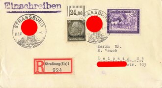 Elsass-Lothringen,  Briefumschlag mit R-Stempel und...