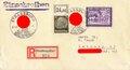 Elsass-Lothringen,  Briefumschlag mit R-Stempel und Stempel "Strassburg", Marke mit Oberrand, Einschreiben, 6.9.1941, gelaufen