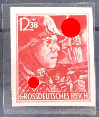 Briefmarke "Parteiformationen SS - Grossdeutsches Reich", 12 + 38 Pfennig, geprüft "Schlegel"