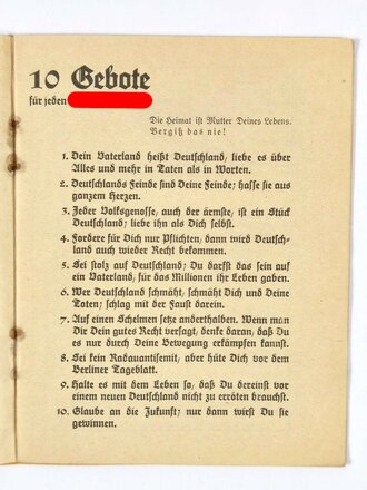 "Der Nazi-Sozi. Fragen und Antworten für den Nationalsozialisten", Dr. Goebbels, 2. Auflage 1930, 23 Seiten, ca. 12 x 15 cm, gebraucht, Einband lose