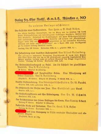 "Der Nazi-Sozi. Fragen und Antworten für den Nationalsozialisten", Dr. Goebbels, 2. Auflage 1930, 23 Seiten, ca. 12 x 15 cm, gebraucht, Einband lose