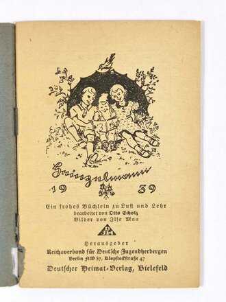 DJH "Heinzelmann", Reichsverband für Deutsche Jugendherbergen, 1939, 48 Seiten, ca. 11 x 15,5 cm, gebraucht