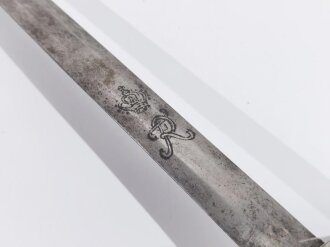 Preussen, Degen für Kürassiere, 1.Drittel 18.Jahrhundert, 6-kantig geschliffene Klinge in Messing eingelegte Klingenmarke " Potzdam "