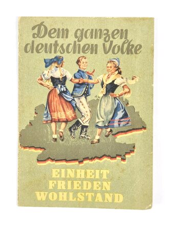 DDR, Sammelheft für Spendenmarken, Nationale Front des Demokratischen Deutschland, vollständig, 1953, 11,5 x 16 cm, guter Zustand
