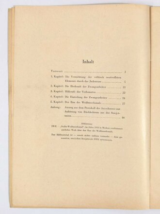 "Zwangsarbeit in der Sowjetunion", Dr. Hermann Greife, 47 Seiten, 7. Auflage, 1936, 18,5 x 26 cm, guter Zustand