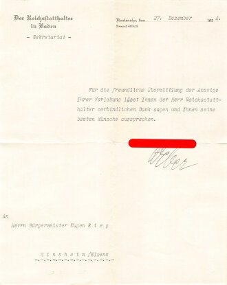 Der Reichsstatthalter und Gauleiter von Baden Robert...