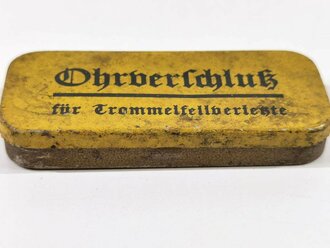 "Ohrverschluss für Trommelfellverletzte" Wehrmacht, mit Inhalt.