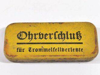 "Ohrverschluss für Trommelfellverletzte" Wehrmacht, mit Inhalt.