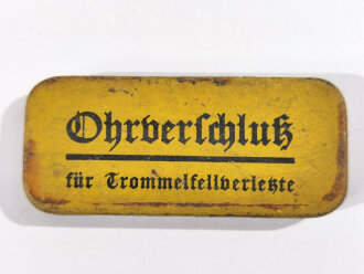 "Ohrverschluss für Trommelfellverletzte" Wehrmacht, mit Inhalt.