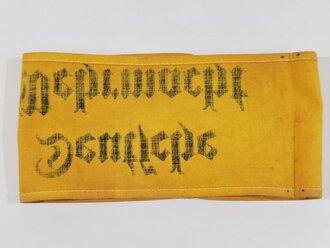 Armbinde " Deutsche Wehrmacht", an den Ecken kleine Stecknadellöcher