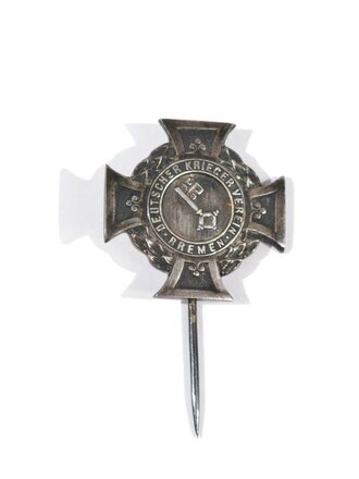 Deutscher Krieger Verein Bremen, Mitgliedsabzeichen, massives Kreuz an Anstecknadel, 30 mm, guter Zustand