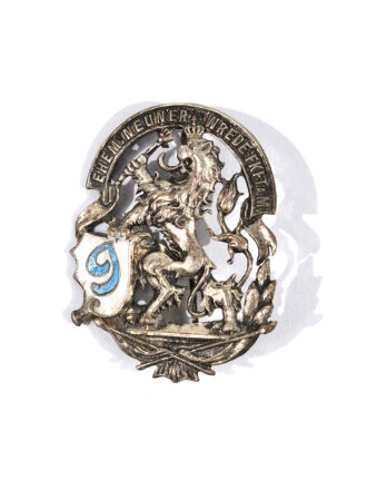 Bayern, Mitgliedsbzeichen, Kameradschaft, 9. Königlich Bayerisches Infanterie Regiment "Wrede", Ehemalige Neuner Wrede Frankfurt am Main "Ehem. Neuner Wrede Fkft. a. M.", emailliert, 44 mm, gebraucht