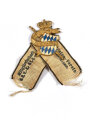 Bayern, Mitgliedsabzeichen mit Band "Mitgliedschaft des B. V.- K.- & K. Bundes", Soldaten Verein Ludenhausen (?), emailliert, 52 mm, gebraucht