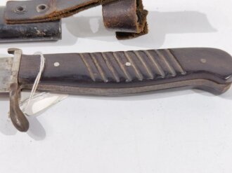 1.Weltkrieg  Grabendolch " Daniel Herder Ohligs Solingen", ungereinigtes Stück, die Scheide original lackiert
