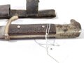 1.Weltkrieg  Grabendolch, ungereinigtes Stück, die Scheide original lackiert