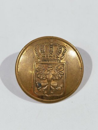 Preussen, messingfarbener Knopf für den Waffenrock der Beamten, Durchmesser 24 mm