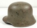 1.Weltkrieg Stahlhelm Modell 1916, feldgrauer Originallack, originales Innenfutter, dieses defekt. In allen Teilen originales Stück