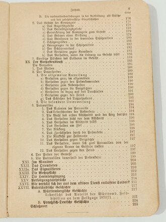 "Der gute Kamerad - Ein Lern und Lesebuch für den Dienstunterricht des deutschen Infanteristen", Ausgabe für Württemberg, Klaß/Nick, Berlin 1905, 235 Seiten, ca. 12,5 x 19 cm, gebraucht