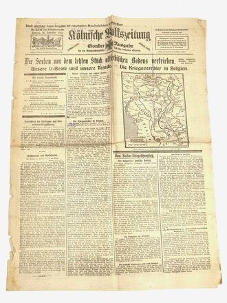 1. Weltkrieg, Kölnische Volkszeitung, Titelblatt...
