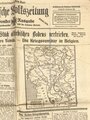 1. Weltkrieg, Kölnische Volkszeitung, Titelblatt "U-Boote", 4 Seiten, 21. November 1915, mehrfach gefaltet, verschlissen