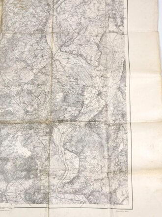 Kaiserreich, Landkarte, "Karte für die Manöver des Gardekorps 1908", Königlich Preußische Landesaufnahme, 1:100.000, 99 x 85 cm, gebraucht