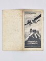 Süddeutsche Lufthansa, Werbebroschüre "Munich - Bavaria", 12 Seiten, in englischer Sprache, vermutlich 1930er Jahre, ca. 20,5 x 20,5 cm, gefaltet, Stockflecken, gebraucht