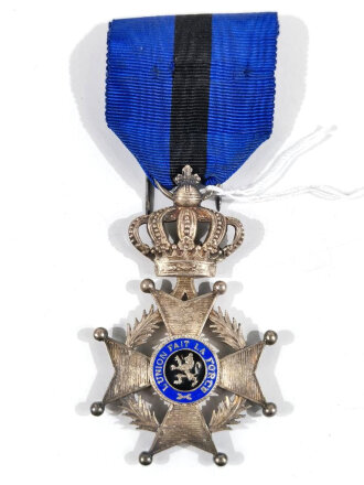 Belgien, Orden Leopold II. 2. Modell (mit französischer Medaillon-Umschrift – 1908-1951) Ritterkreuz am Band
