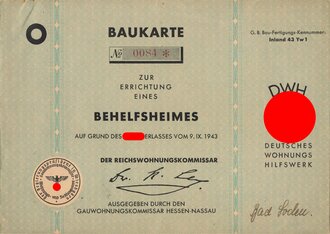 DWH Deutsches Wohnungs Hilfswerk, "Baukarte zur...